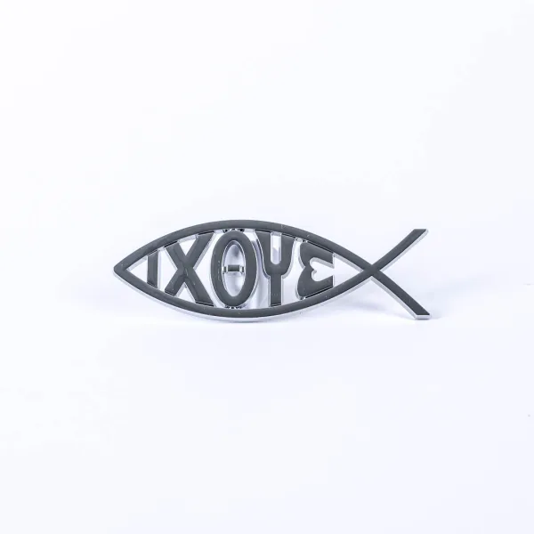 Auto Emblem - Ixoye Fish - Silver - Pk6 | Swanson Christian Products