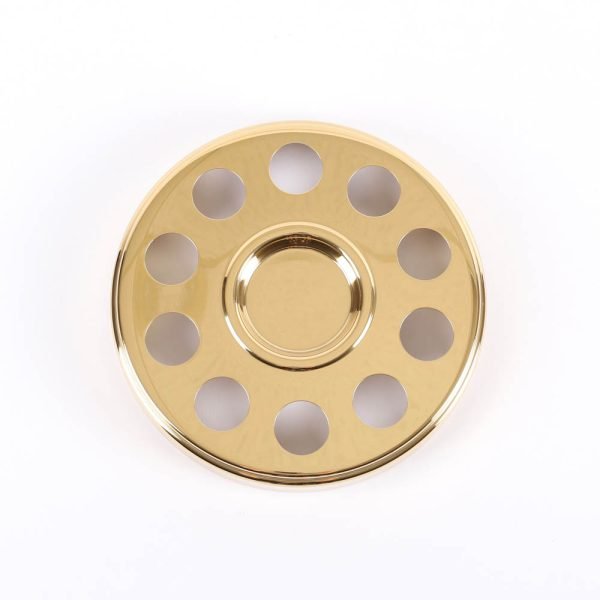 Communionware 2-in-1 Mini Bread Plate & Cup Tray - Gold | Swanson Christian Products