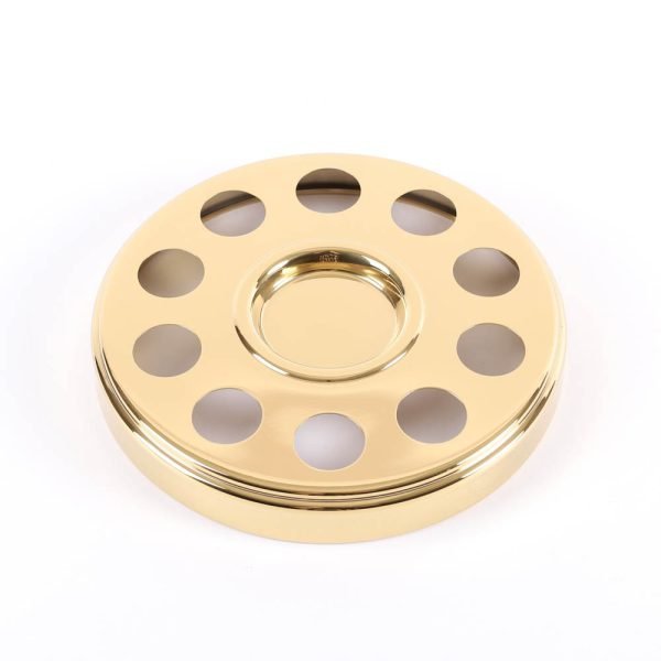 Communionware 2-in-1 Mini Bread Plate & Cup Tray - Gold | Swanson Christian Products