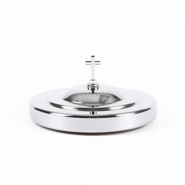 Deluxe Communion Bread Plate Cover With Cross Silver- Swanson Christian Products
