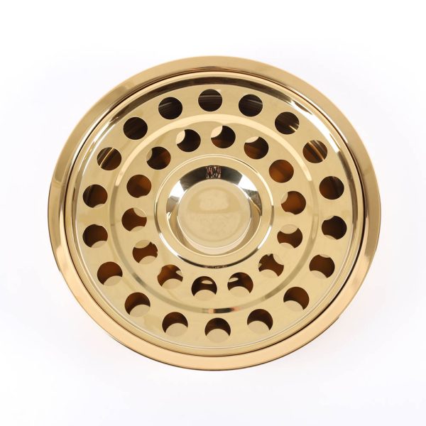 Communionware 2-in-1 Combo Bread Plate & Cup Tray - Gold | Swanson Christian Products