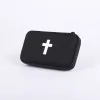 Communion Portable 24 Cup Set With Imitation Black Leather Case With Cross- Swanson Christian Products