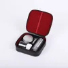 Portable Communion Set With Imitation Black Leather Case With Cross- Swanson Christian Products