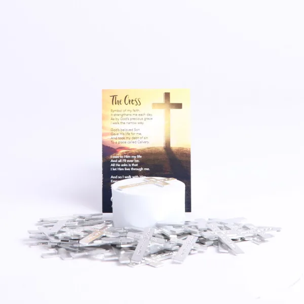 Pocket Cross God Answers Prayer Silver- Swanson Christian Products