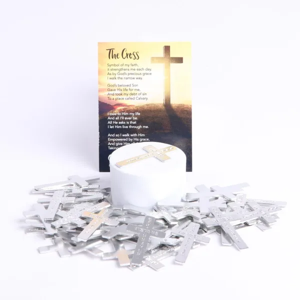 Pocket Cross God Answers Prayer Silver- Swanson Christian Products