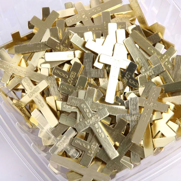 Pocket Cross God Loves You Gold- Swanson Christian Products