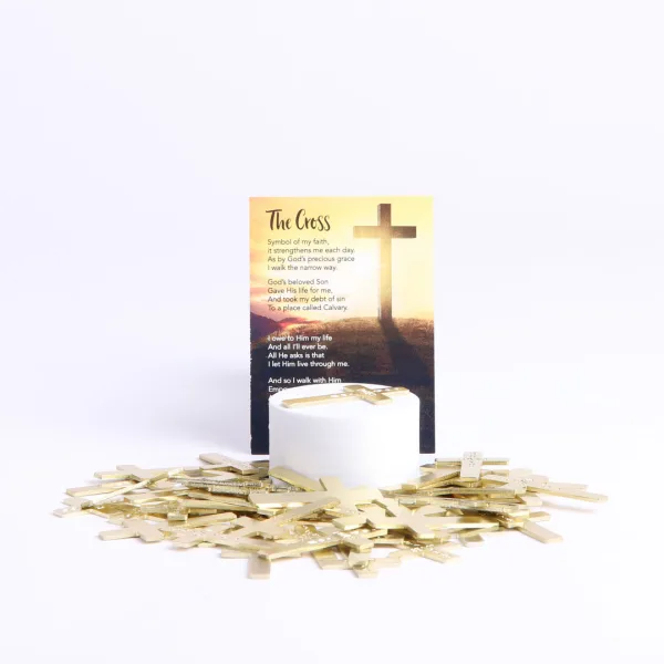Pocket Cross God Loves You Gold- Swanson Christian Products