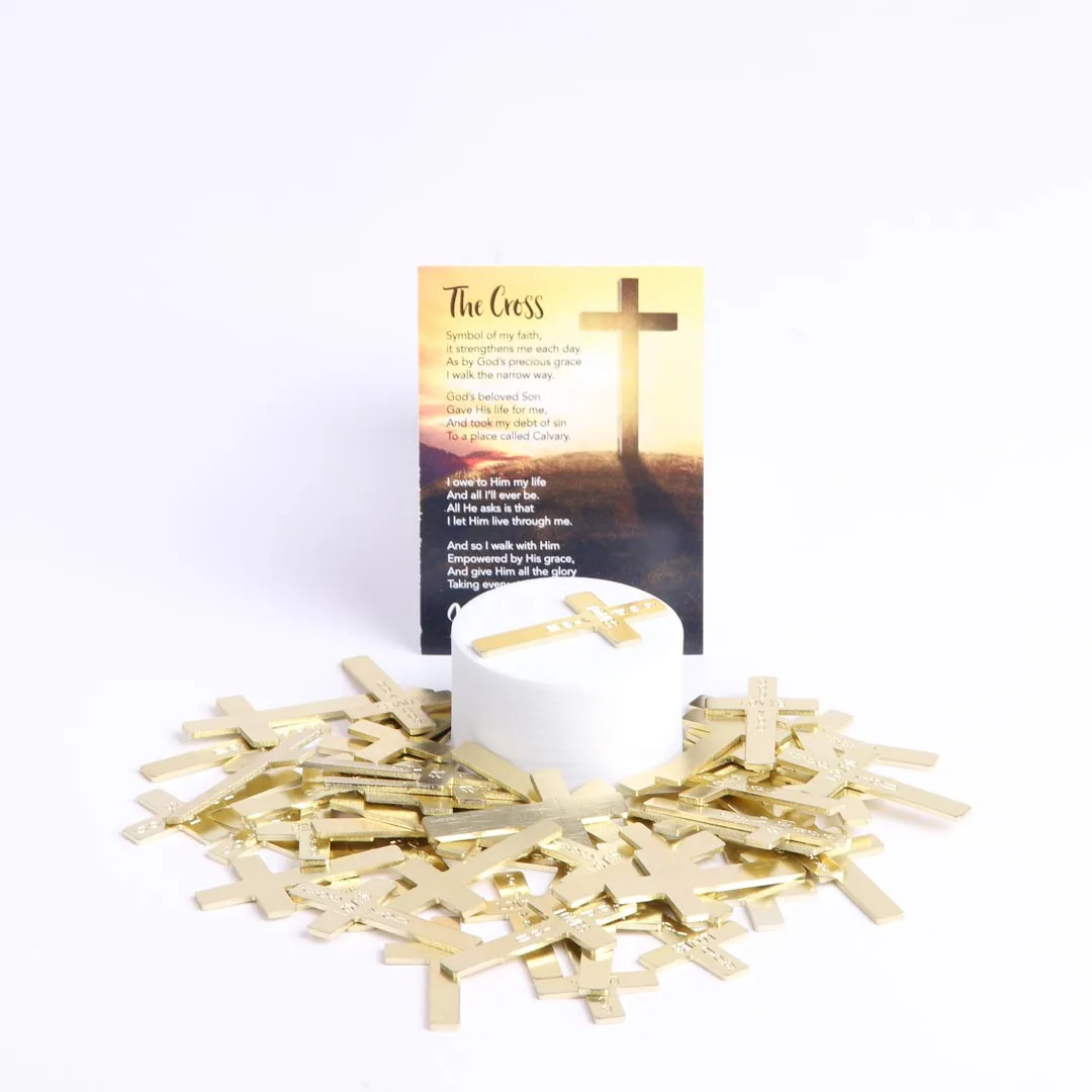 Pocket Cross God Loves You Gold- Swanson Christian Products