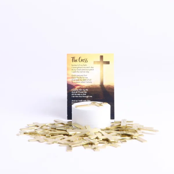 Pocket Cross God Loves You Gold- Swanson Christian Products