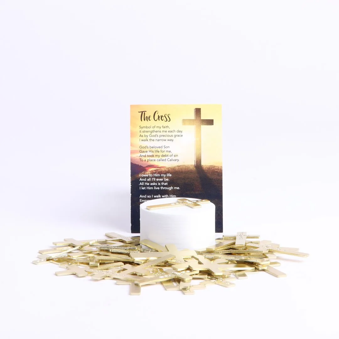 Pocket Cross God Loves You Gold- Swanson Christian Products