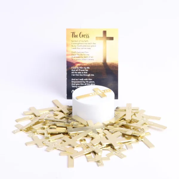 Pocket Cross God Loves You Gold- Swanson Christian Products