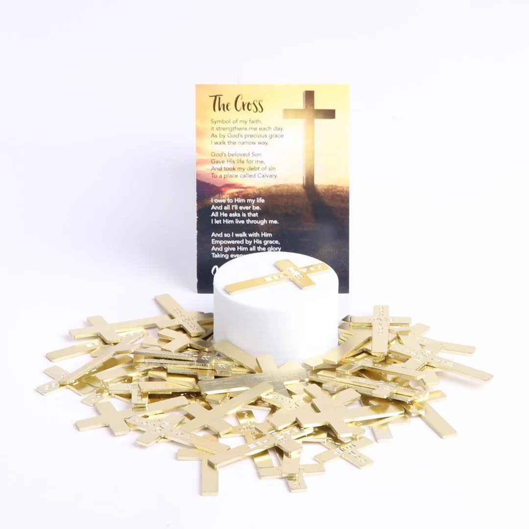 Pocket Cross God Loves You Gold- Swanson Christian Products