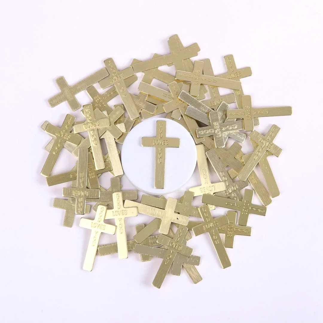 Pocket Cross God Loves You Gold- Swanson Christian Products