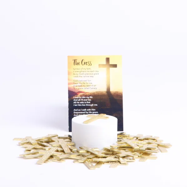 Pocket Cross God Answers Prayer Gold- Swanson Christian Products