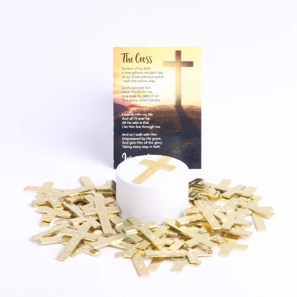 Pocket Cross God Answers Prayer Gold- Swanson Christian Products