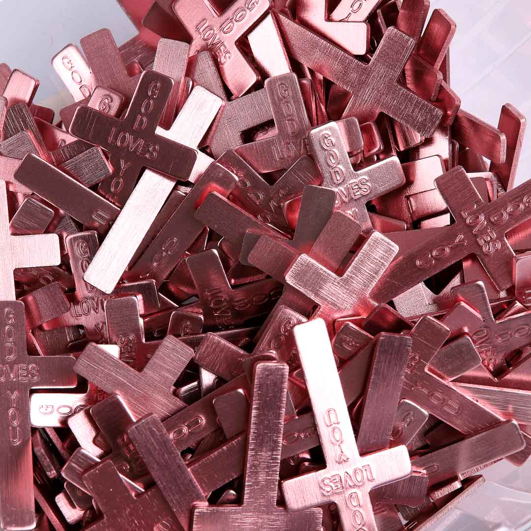 Pocket Cross God Loves You Pink- Swanson Christian Products