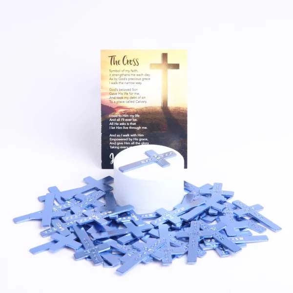Pocket Cross God Answers Prayer Blue- Swanson Christian Products