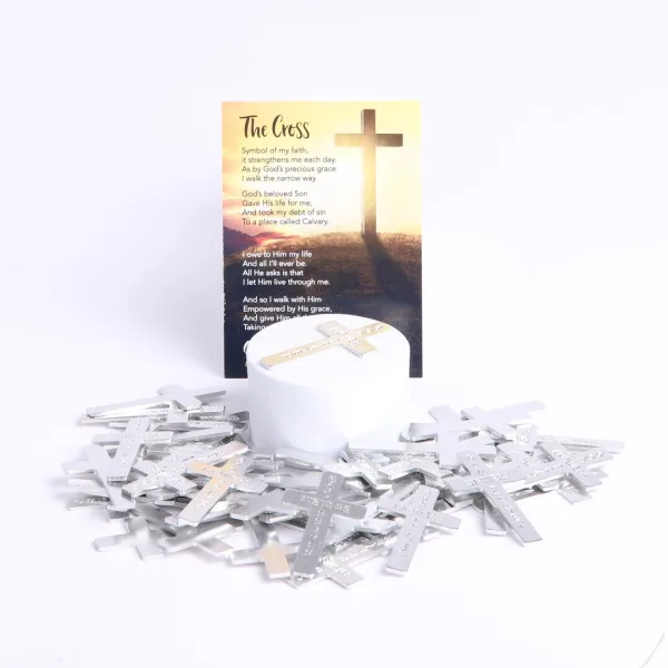 Pocket Cross God Answers Prayer- Silver- Swanson Christian Products