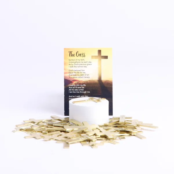 Pocket Cross God Loves You Gold- Swanson Christian Products