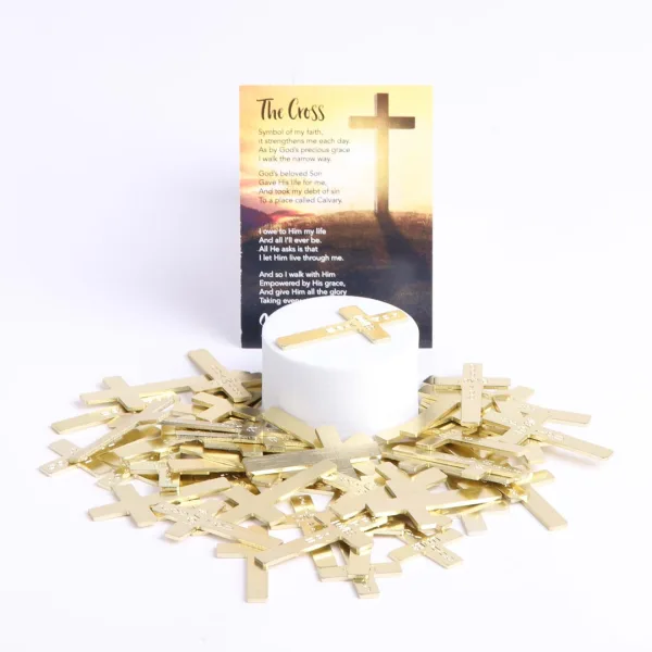Pocket Cross God Loves You Gold- Swanson Christian Products