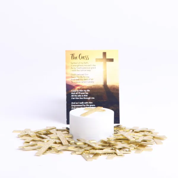 Pocket Cross God Answers Prayer Gold- Swanson Christian Products