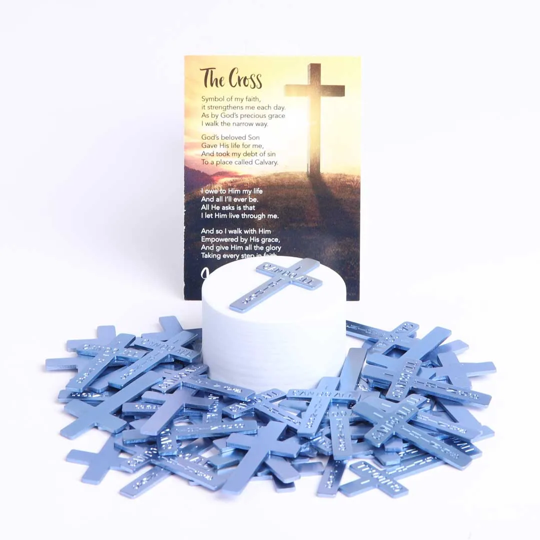Pocket Cross I Can Do All Things Blue- Swanson Christian Products