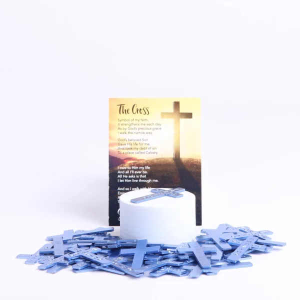 Pocket Cross Amazing Grace Blue 50Pk | Swanson Christian Products