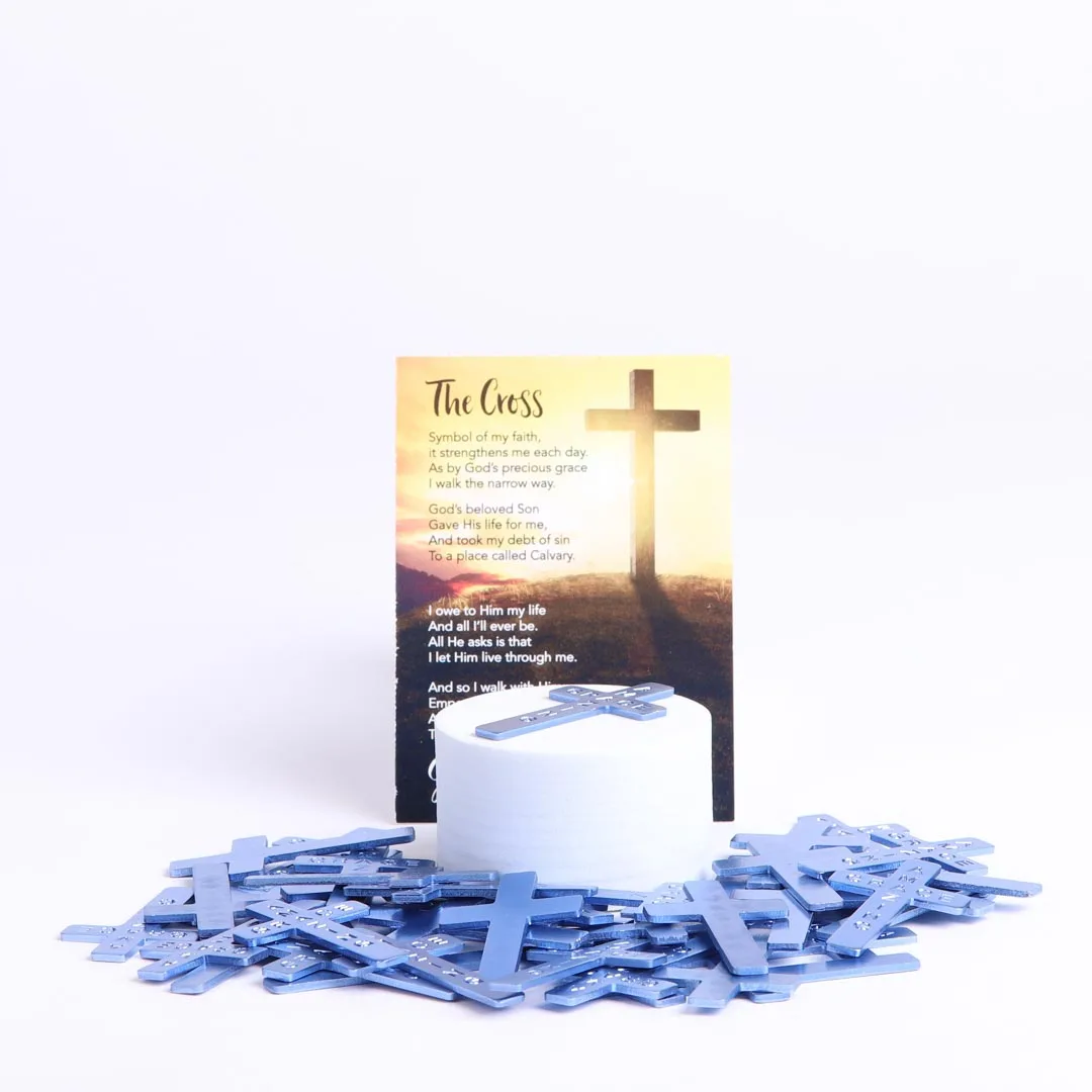Pocket Cross Amazing Grace Blue 50Pk | Swanson Christian Products