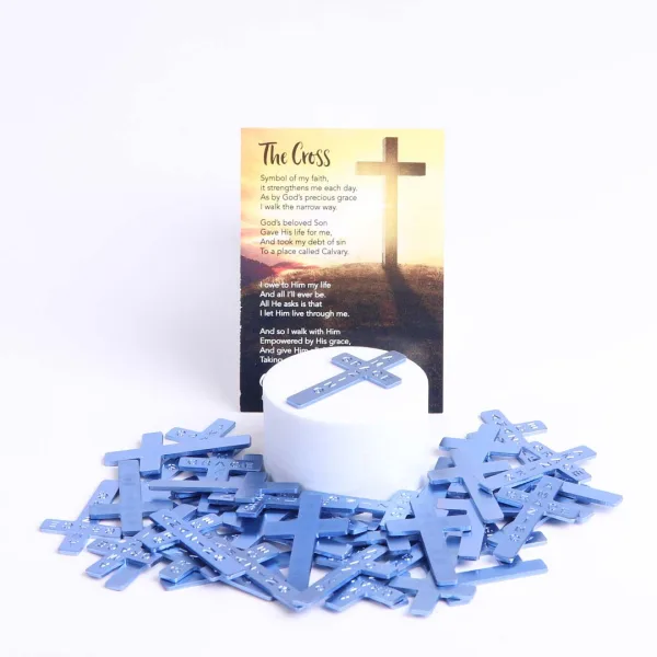 Pocket Cross Amazing Grace Blue 50Pk | Swanson Christian Products