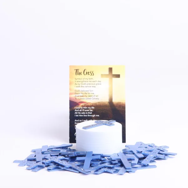 Pocket Cross Amazing Grace Blue 200Pk | Swanson Christian Products