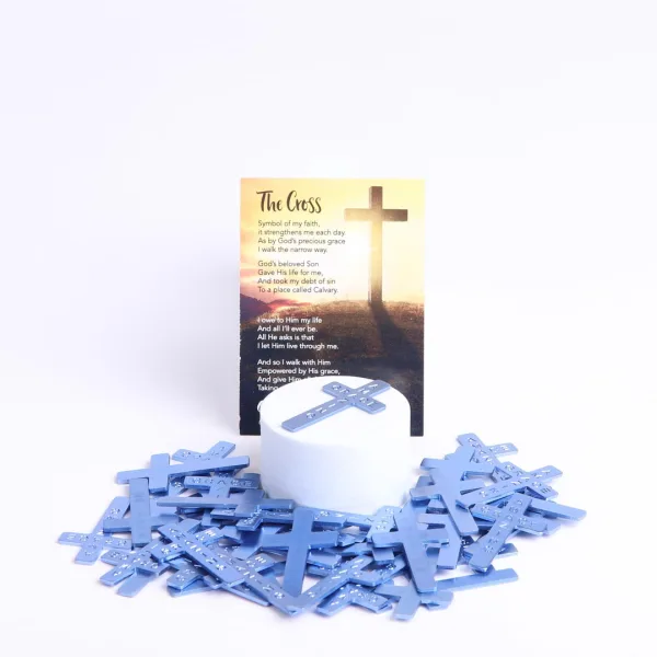 Pocket Cross Amazing Grace Blue 200Pk | Swanson Christian Products