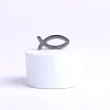 Black Hematite Pocket Fish W/ Card Display Pk1000- fish symbol of Christianity