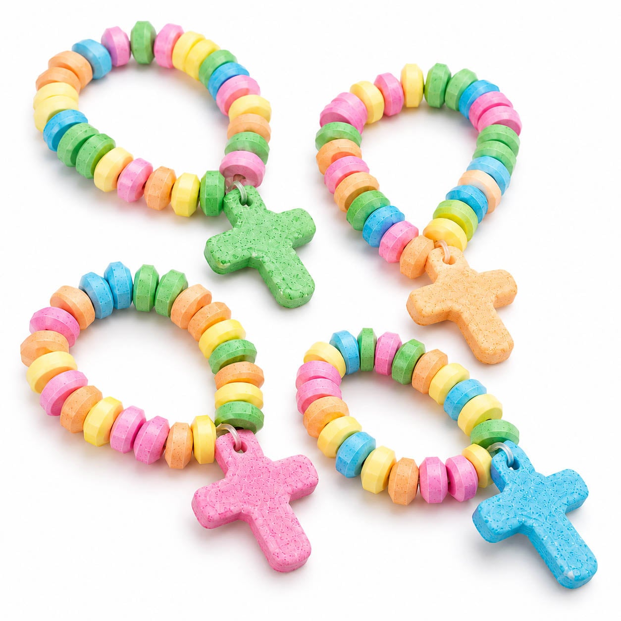 Candy Bracelets with Cross Charm - Pack of 12 - Image 3