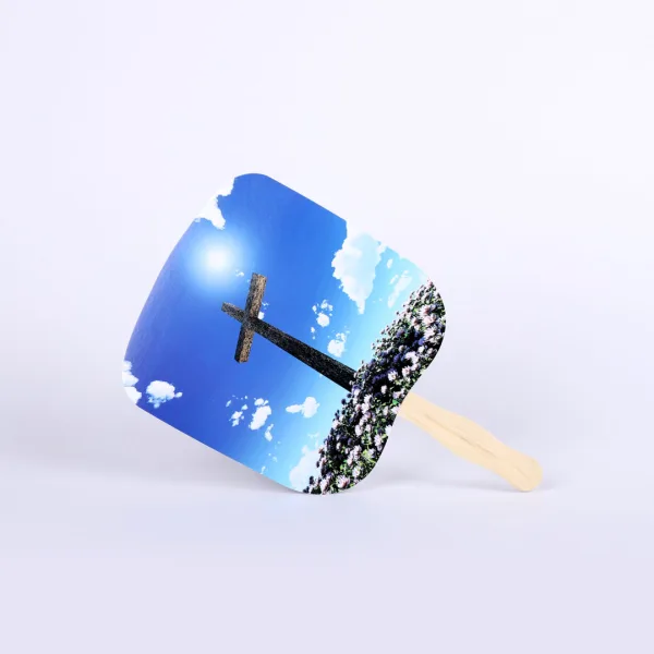 Hand Fan Cross Blue- Swanson Christian Products