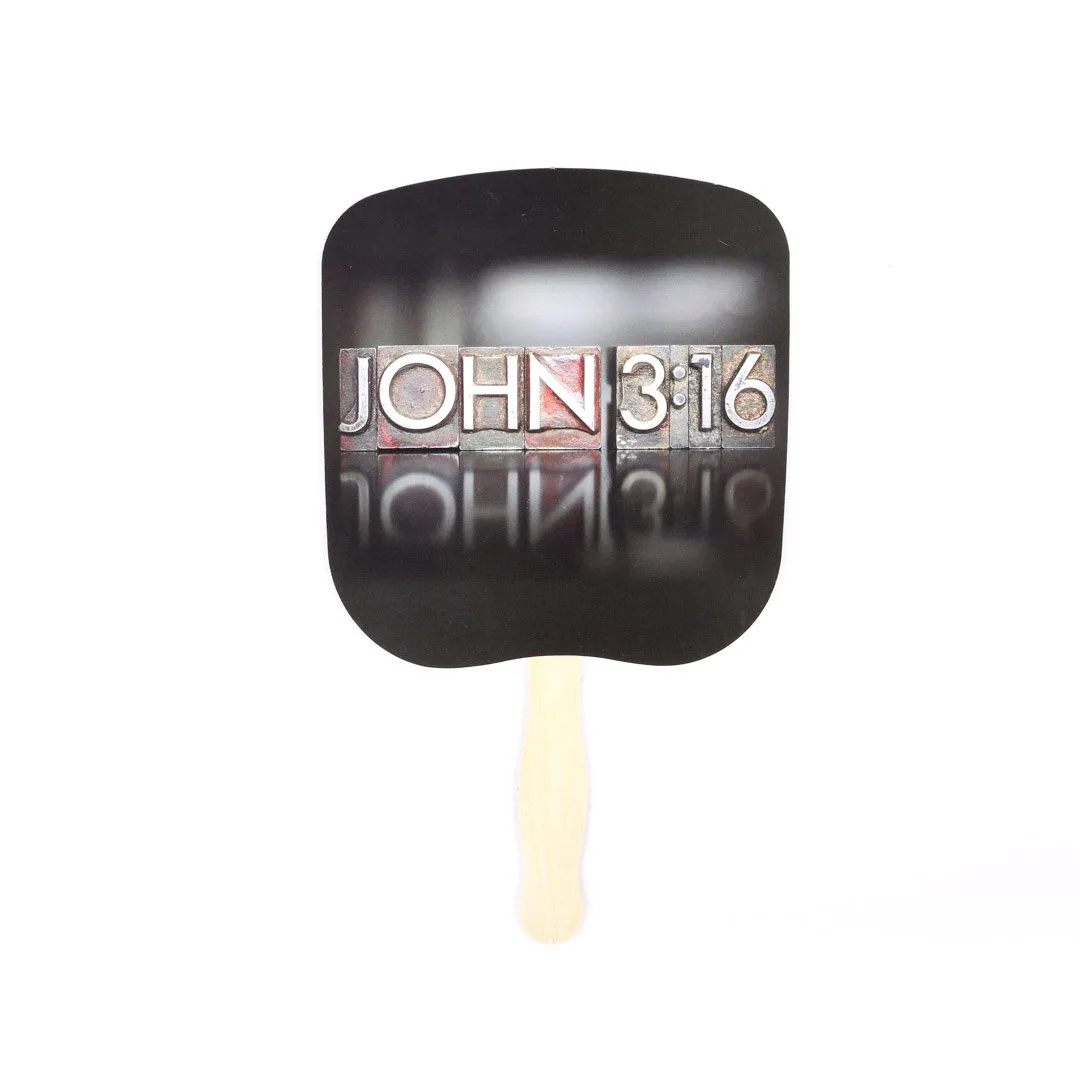 Hand Fan John 3:16 Black- Swanson Christian Products