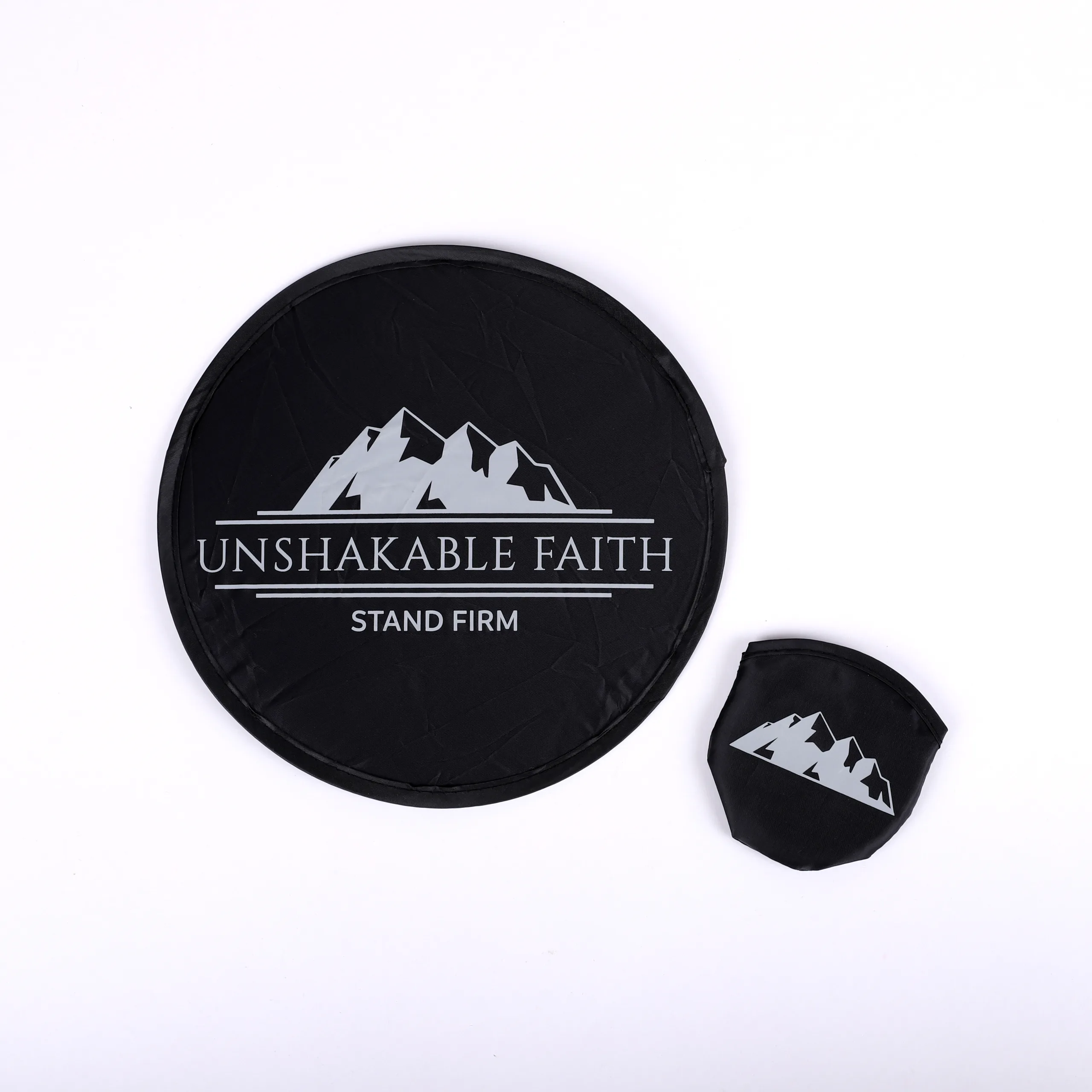 Foldable hand fan- Unshakable Faith- Black- Swanson christian product