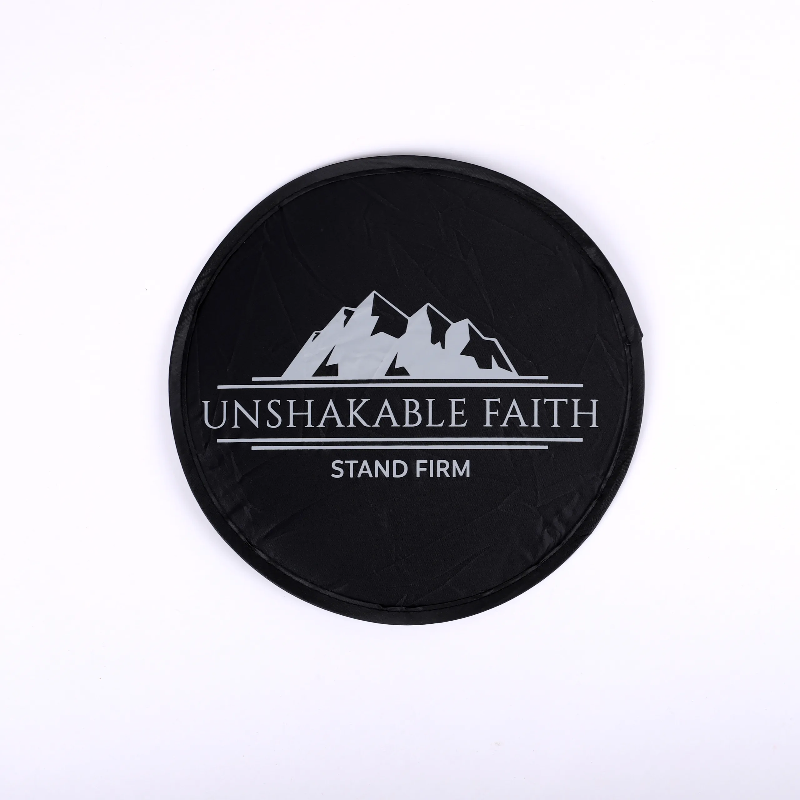 Foldable hand fan- Unshakable Faith- Black- Swanson christian product