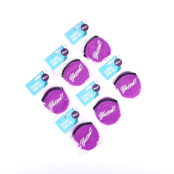 Foldable hand fan- Blessed -Purple- Swanson christian product