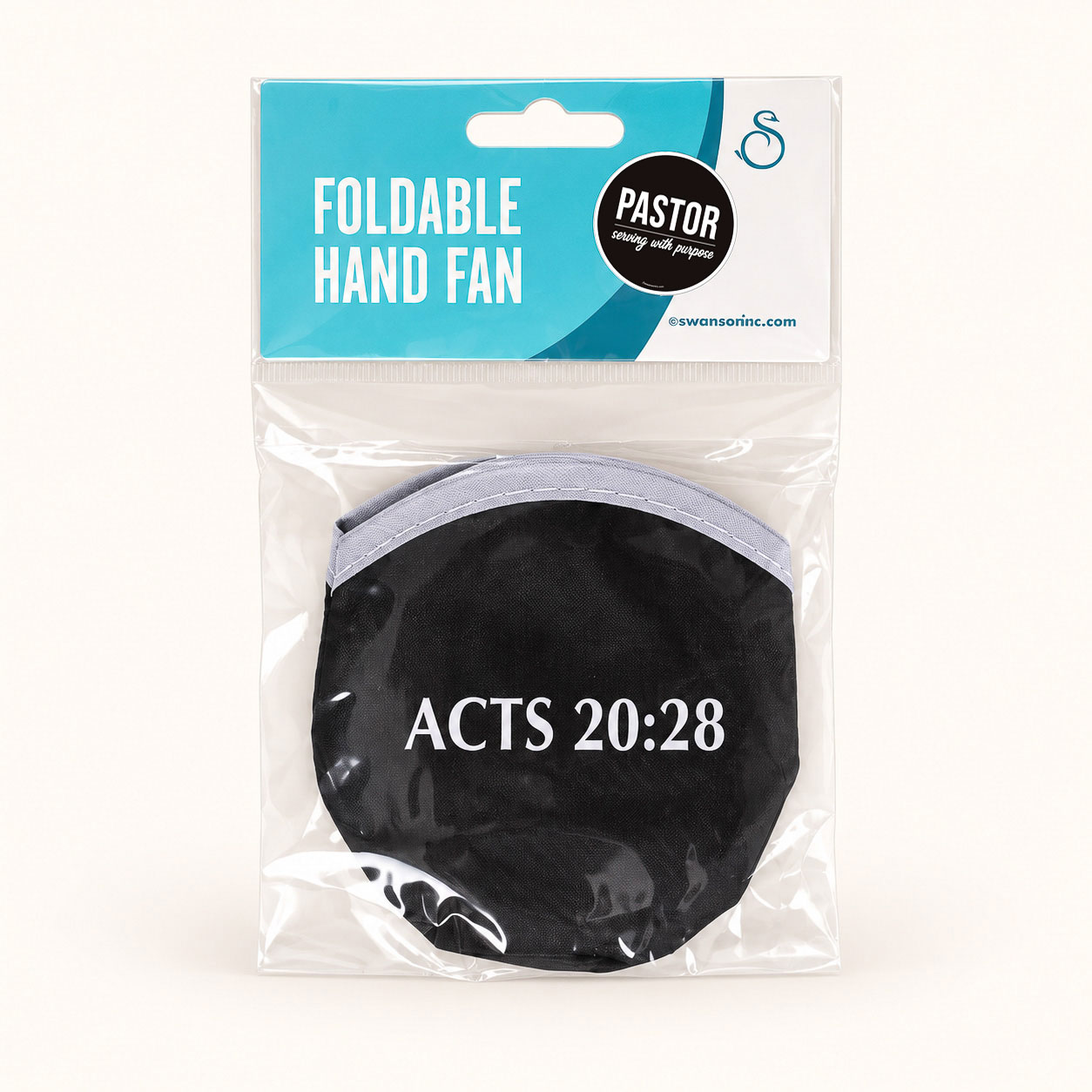 Pastor Foldable Hand Fan - Serving With Purpose Acts 20:28 - Pack of 6 - Image 4