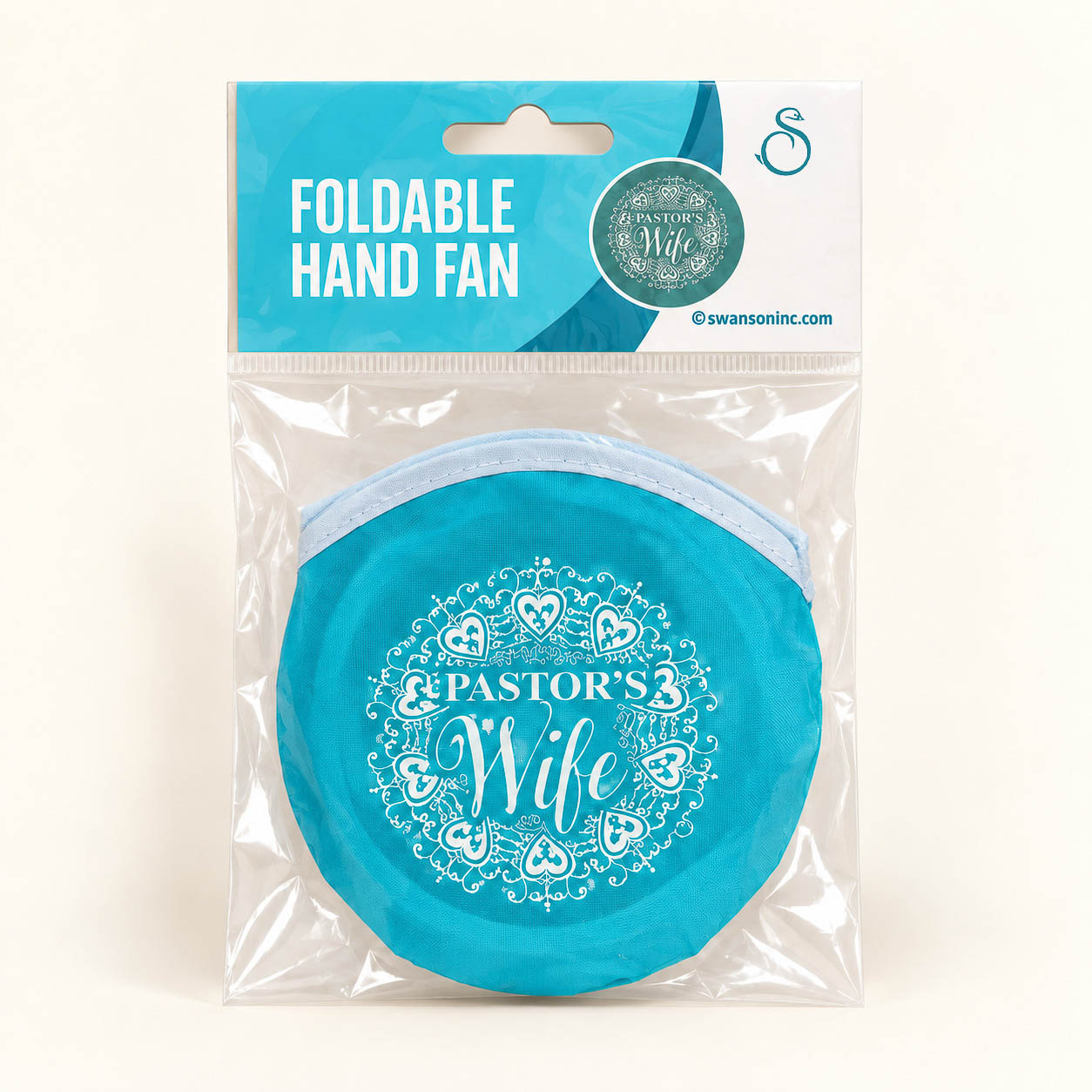 Pastor's Wife Foldable Hand Fan - with Carrying Pouch - Pack of 6 - Image 4