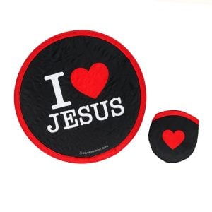 I Love Jesus Foldable Hand Fan – with Pouch – Pack of 6