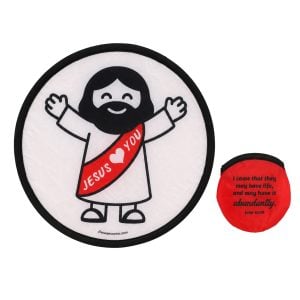 Little Jesus Foldable Hand Fan – John 10:10 – with Pouch – Pack of 6