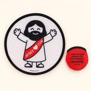 Little Jesus Foldable Hand Fan – John 10:10 – with Pouch – Pack of 6