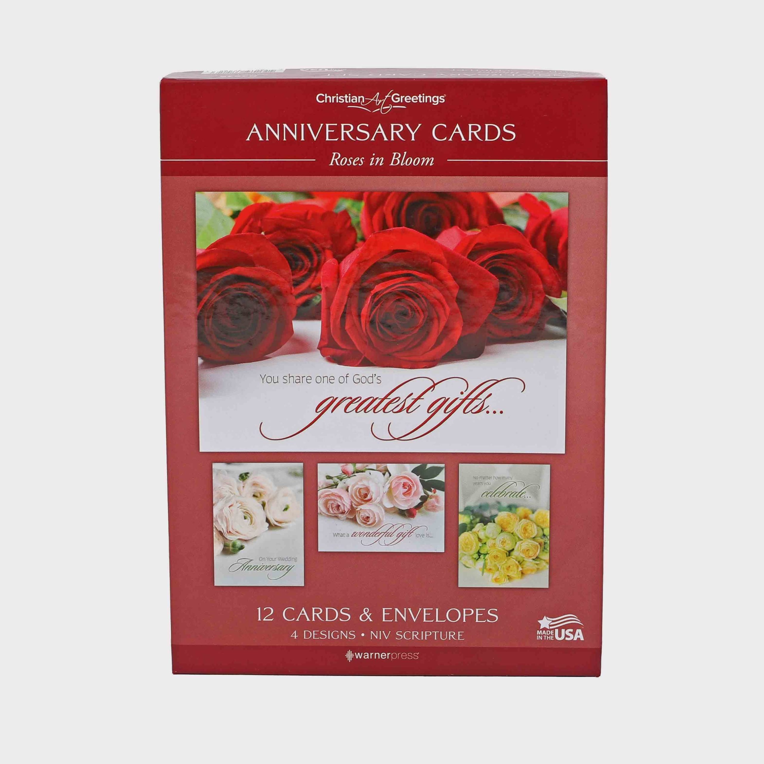 Anniversary Cards - Roses In Bloom Boxed Set 12Ct NIV - Image 10
