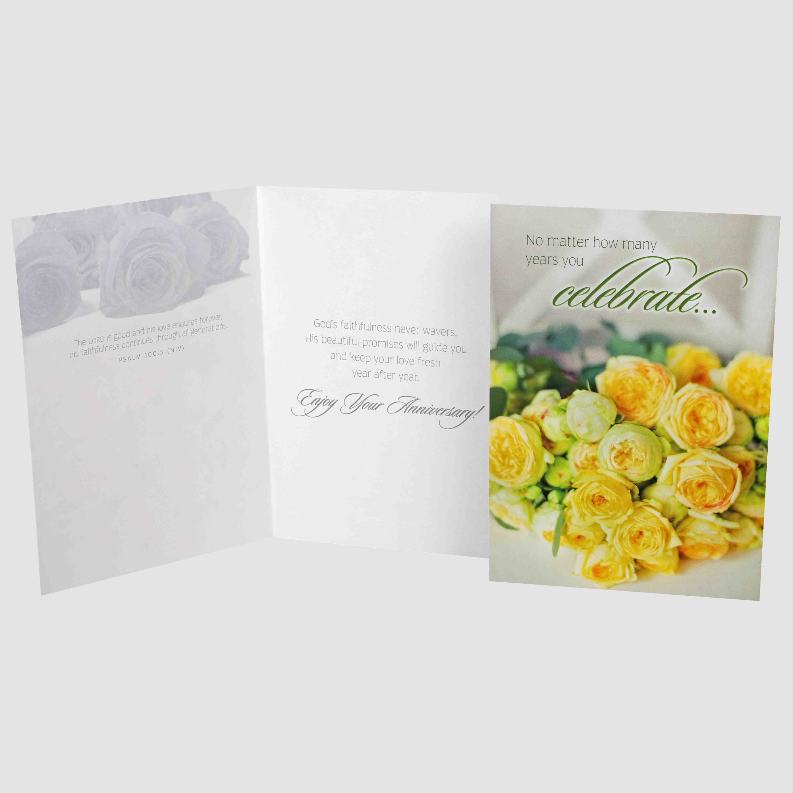 Anniversary Cards - Roses In Bloom Boxed Set 12Ct NIV - Image 2