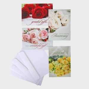 Anniversary Cards – Roses In Bloom Boxed Set 12Ct NIV