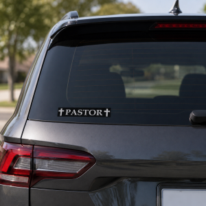 Decal Pastor Chrome Sticker – Pack of 6