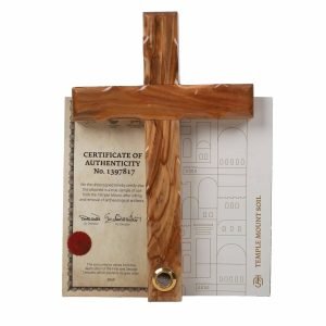 Cross Wood Olive And Soil Vial