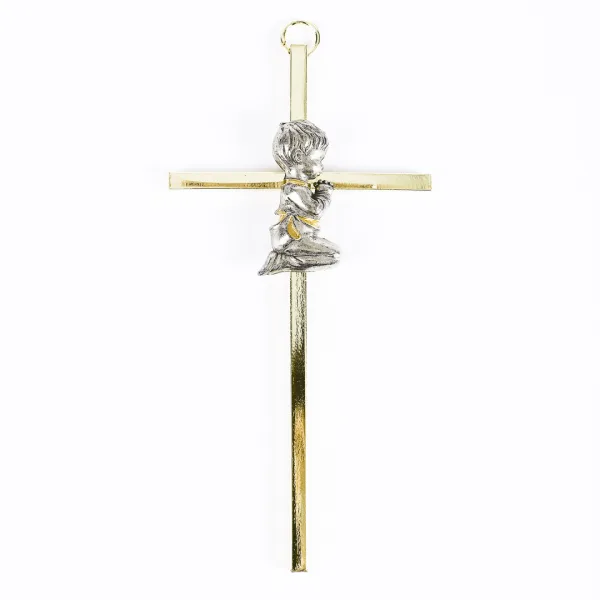 Wall Cross Praying Baby gold- Swanson Christian Products