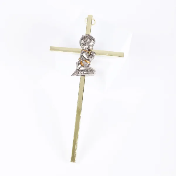 Wall Cross Praying Baby gold- Swanson Christian Products